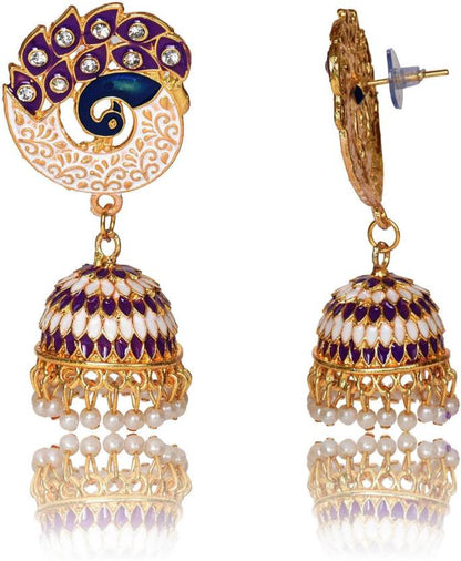 Nilu's Collection Party & Wedding Collection Peacock Shape Jhumka Earrings for Women and Girls