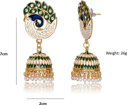 Party & Wedding Collection Peacock Shape Jhumka Earrings for Women and Girls