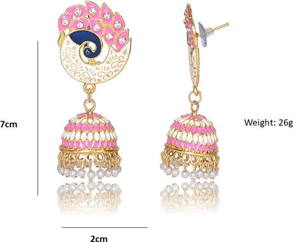 Party & Wedding Collection Peacock Shape Jhumka Earrings for Women and Girls