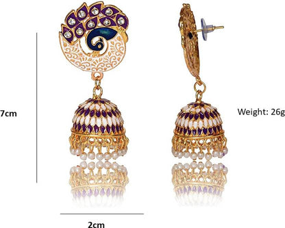 Nilu's Collection Party & Wedding Collection Peacock Shape Jhumka Earrings for Women and Girls