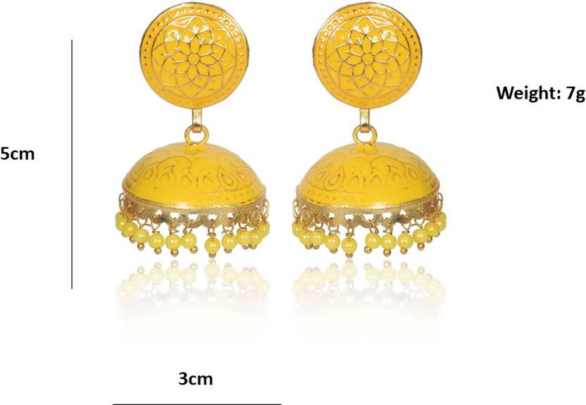 Gold-plated Ethnic Indian earrings with Jhumki design and CZ crystals. |  Pearlings Designer Collection