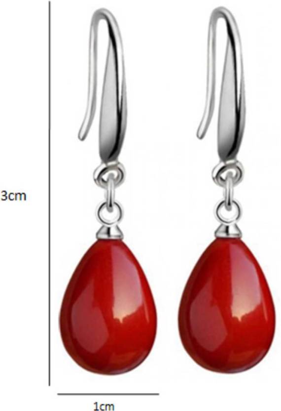 Red & White Cherry Pearl Combo Stylish Fancy Drop Earrings for Women and Girl