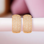 Nilu's Collection Rose Gold Plated Hoop Earrings With American Diamond For Women And Girls | Office Wear| Gift For Her | Anti-Tarnish | Anti- Allergy