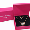 Gift Rose Gold Plated Heart Shape Pendant With Adjustable Finger Rings For Women & Girls