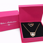Gift Rose Gold Plated Heart Shape Pendant With Adjustable Finger Rings For Women & Girls