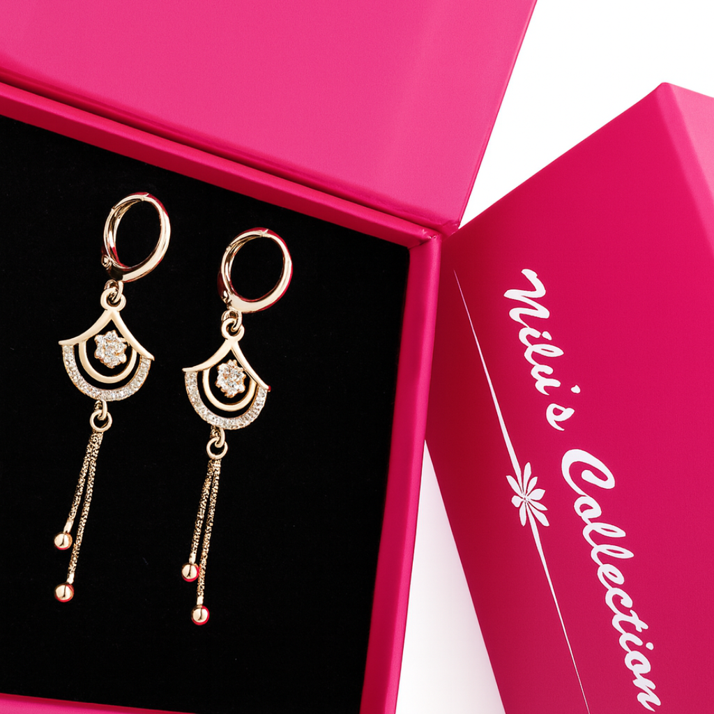 Gift Rose Gold Plated Earrings For Women And Girls