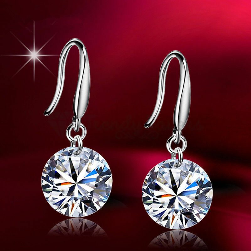 Silver Plated Austrian Crystal Drop Earrings for Women & Girls