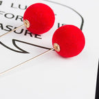 Nilu's Collection Detachable Plush Ball Korean Style Earrings for Women, Velvet Round Long Tassle Dangle Drop Earrings for Women