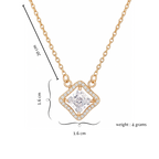 Nilu’s Collection Rose Gold Plated Pendant Necklace with Sparkling AD Stones for women and Girls