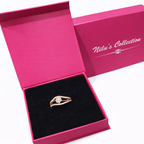 Gift Rose Gold Plated Necklace Set With Adjustable Ring For Women And Girls