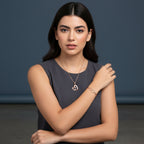 Gift Rose Gold Plated Heart Shape Pendant With Bracelet For Women And Girls