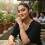 Nilu's Collection Rose Gold Plated Adjustable Bracelet With  American Diamond For Women & Girls | Anti- Tarnish | Anti- Allergy |Daily Wear ( Light Pink )