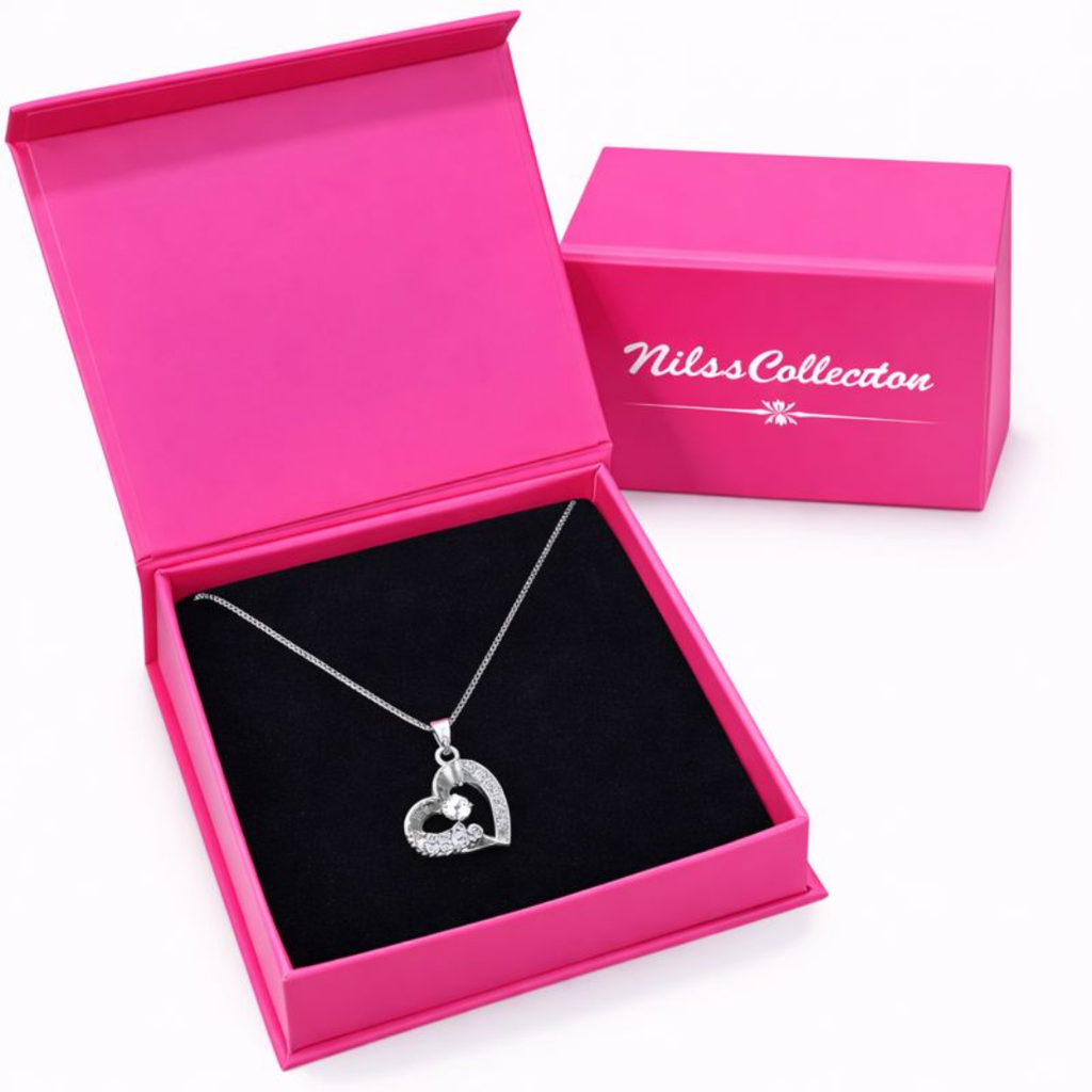 gift Silver Plated Heart Shape Pendant With Bracelet For Women And Girls