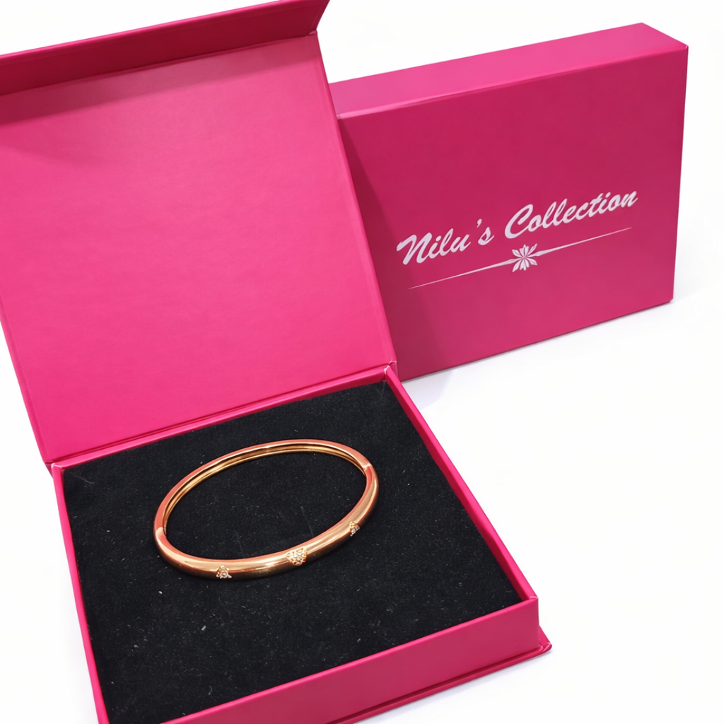 Gift Rose Gold Plated Pendent & Earrings With Kada Bracelet For Women And Girls