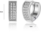 Glittery Silver with Crystal Stud Earrings for Women and Girls