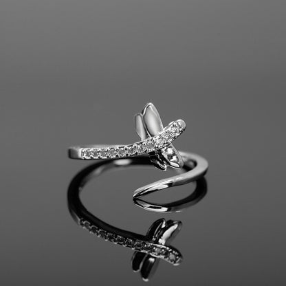 Crystal Dragonfly Classic Ring Jewellery for Women and Girl