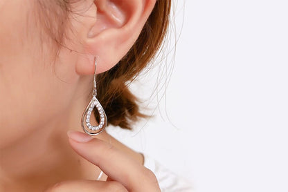 Micro Hollow Water Drop Earrings for Women and Girls Copper Drops & Danglers