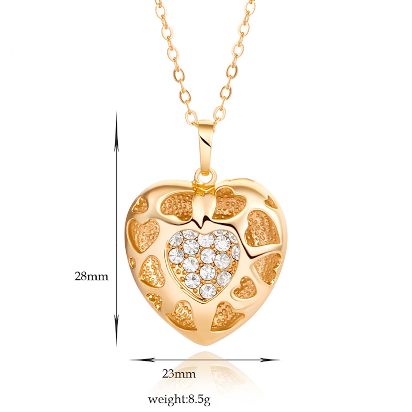 Heart Shaped Pendant with Chain for Women & Girls