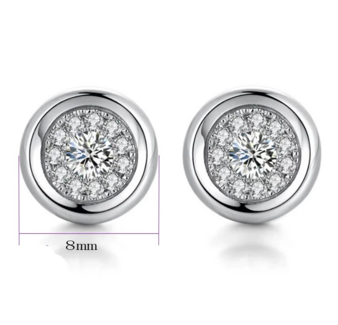 Shiny Stud Earrings for Women and Girl Zircon Copper Stud Earring