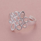 Trendy Partywear Ring for Women and Girls Alloy Silver Plated Ring