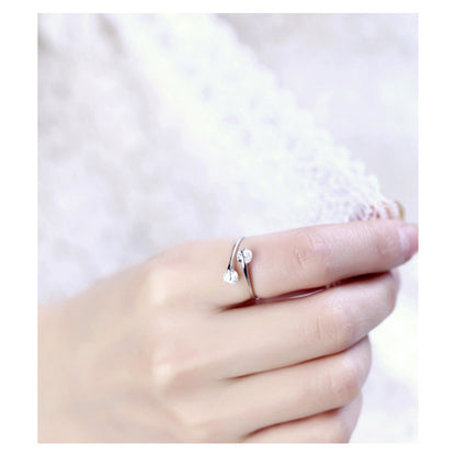 Partywear Rings for Women Trendy Elegant Silver Plated Ceramic Wedding Ring Silver Cubic Zirconia Silver Plated Ring