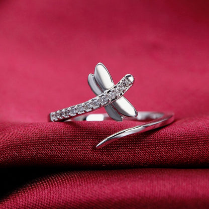 Crystal Dragonfly Classic Ring Jewellery for Women and Girl