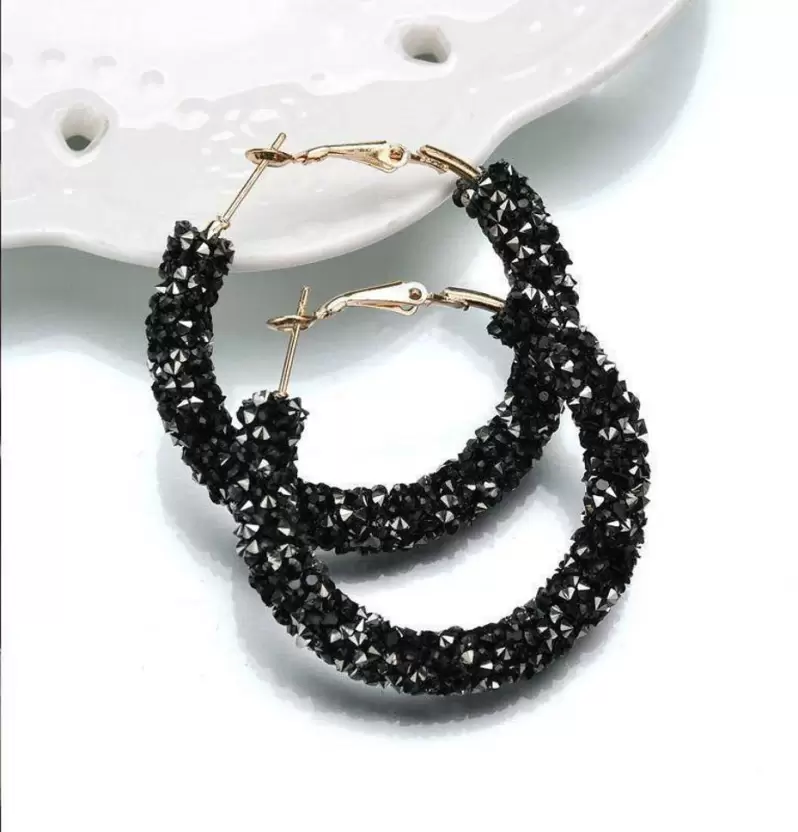 VeroniQ Trends-Black Beads And Polki Chandbali Earrings Polki-Gold  Plated-Wedding Jewelry-Punjabi Jewelry-South Indian-Thappa Jewelry -  VeroniQ Trends