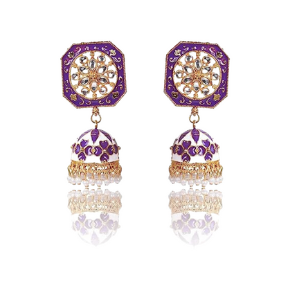 Cute Drop Jhumka Earrings with Stone Work, Kan ka Jhumka for Women and Girls