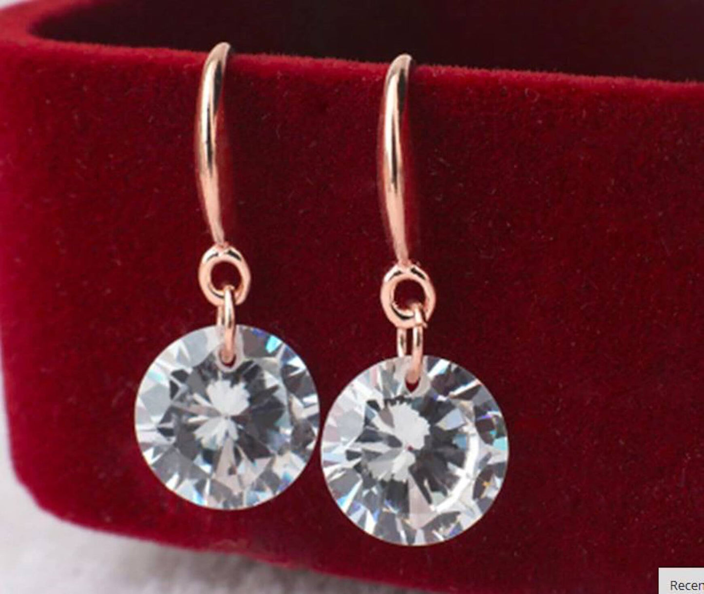 Rose Gold Plated Crystal Drop Earrings For Girls