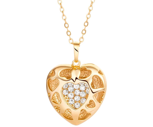 Nilu's Collection Heart Shaped Pendant with Chain for Women & Girls