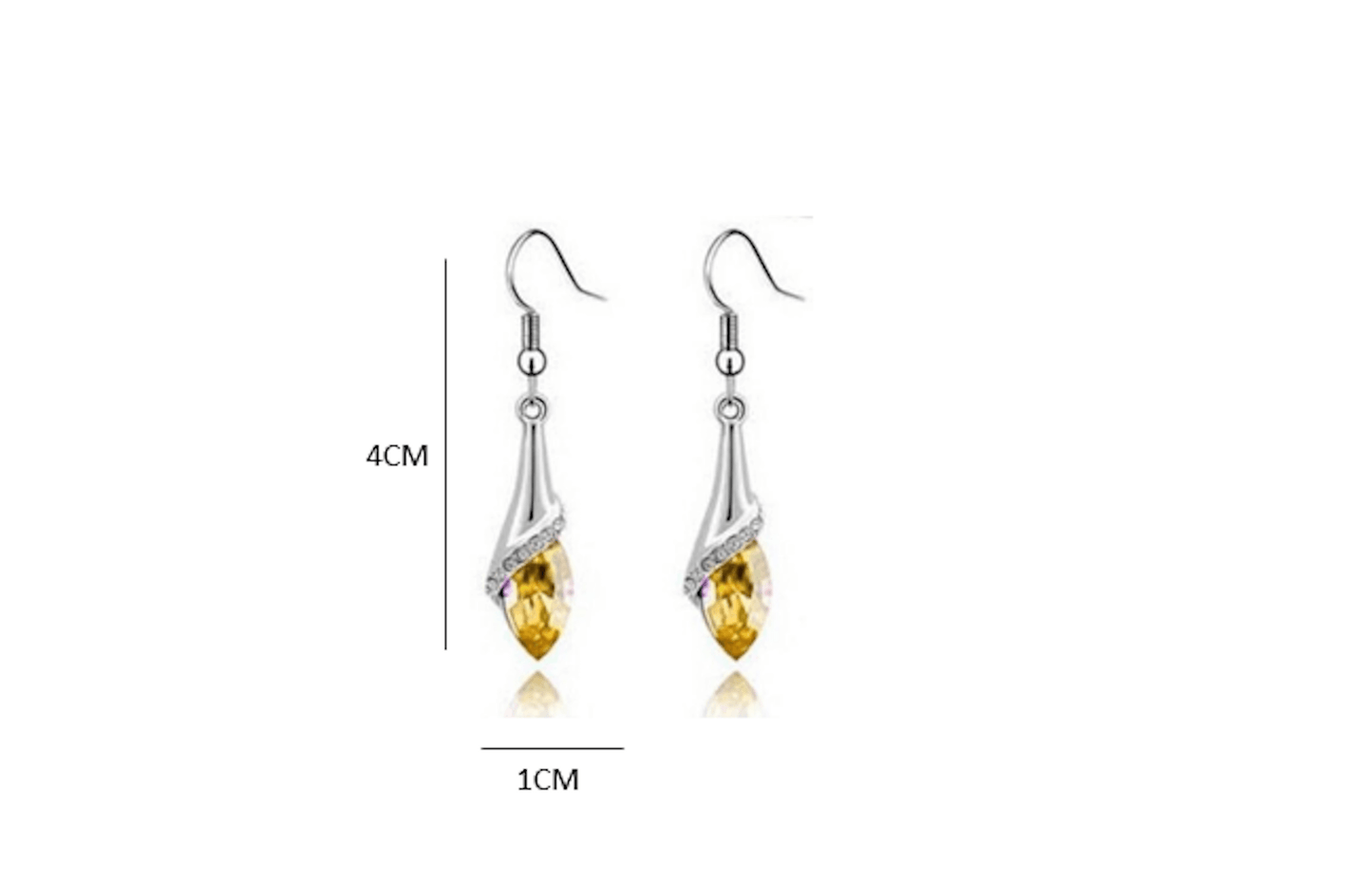 Yellow Crystal Silver Plated Dangle & Drop Earring For Women & Girls Alloy Drops & Danglers