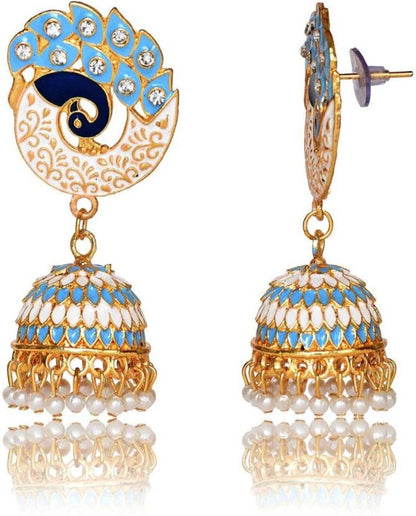 Party & Wedding Collection Peacock Shape Jhumka Earrings for Women and Girls