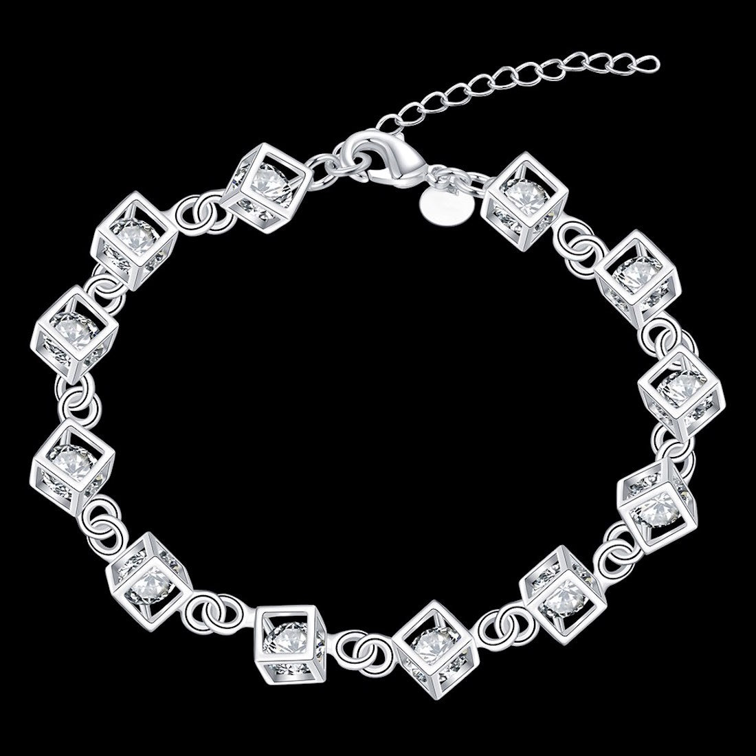 Crystal Collective Fine Silver Plated Crystal Unicorn Head Adjustable Bracelet - Silver Tone White - 1 Each