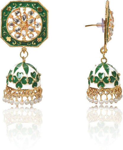 Drop Jhumka Earrings with Stone Work for Women and Girls, Kan ka Jhumka