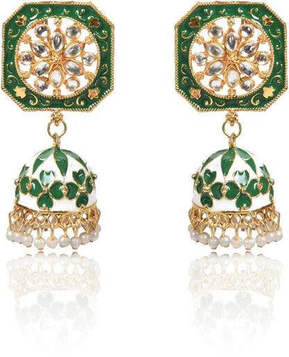 Cute Drop Jhumka Earrings with Stone Work, Kan ka Jhumka for Women and Girls