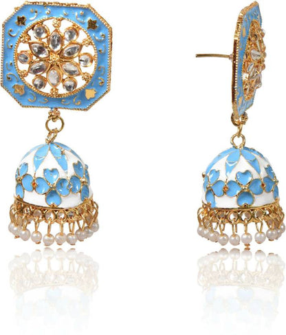 Cute Drop Jhumka Earrings with Stone Work, Kan ka Jhumka for Women and Girls