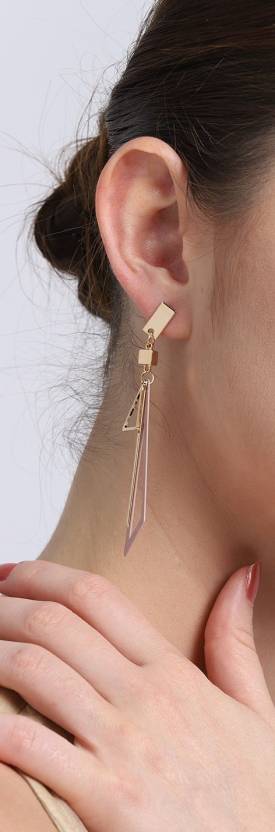 Aaishwarya Sparkle In Night Golden Long Drop Dangle Earrings For Women And  Girls : Amazon.in: Fashion