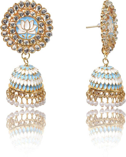 Lotus Shape Jhumka Earrings for Festive/ Party for Women and Girls