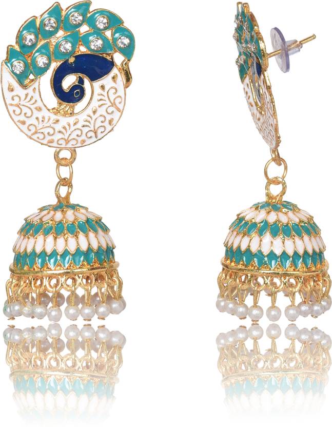 Party & Wedding Collection Peacock Shape Jhumka Earrings for Women and Girls