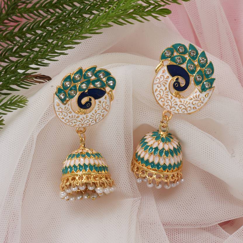 Party & Wedding Collection Peacock Shape Jhumka Earrings for Women and Girls