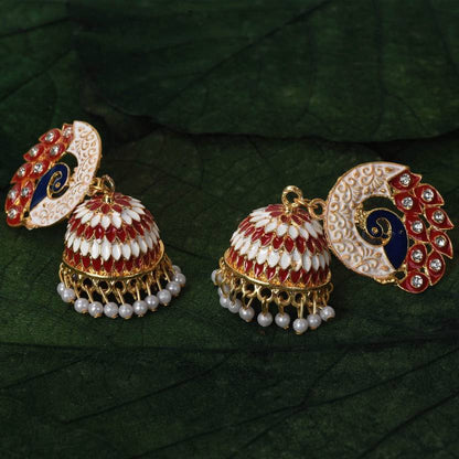 Party & Wedding Collection Peacock Shape Jhumka Earrings for Women and Girls