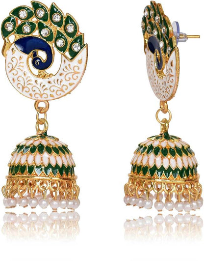 Party & Wedding Collection Peacock Shape Jhumka Earrings for Women and Girls