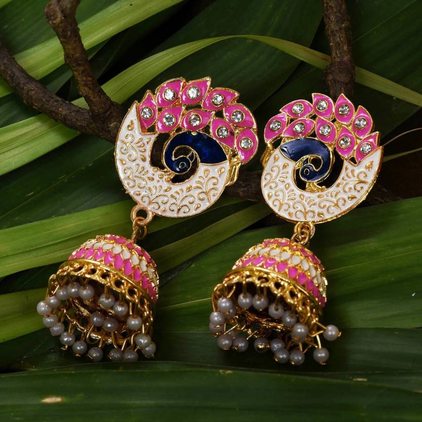 Party & Wedding Collection Peacock Shape Jhumka Earrings for Women and Girls