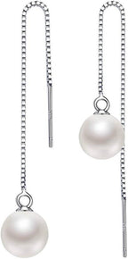 Pearl Tassel Long Drop Earrings for Women/Girls | Light weight | Sleek & Beautiful
